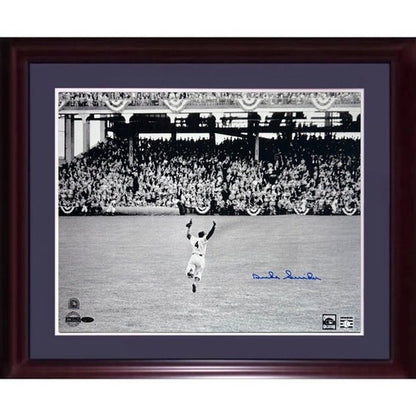 Duke Snider Signed 16x20 Framed 1955 WS Photo Dodgers Autograph Steiner MLB COA