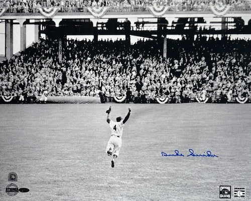 Duke Snider Signed 16x20 Framed 1955 WS Photo Dodgers Autograph Steiner MLB COA