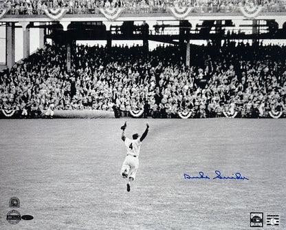 Duke Snider Signed 16x20 Framed 1955 WS Photo Dodgers Autograph Steiner MLB COA