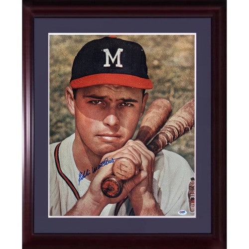 Eddie Mathews Signed 16x20 Framed Photo Braves Mint Autograph HOF PSA COA