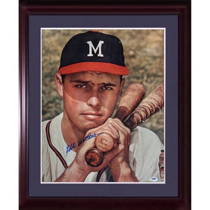 Eddie Mathews Signed 16x20 Framed Photo Braves Mint Autograph HOF PSA COA