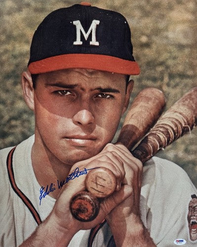 Eddie Mathews Signed 16x20 Framed Photo Braves Mint Autograph HOF PSA COA