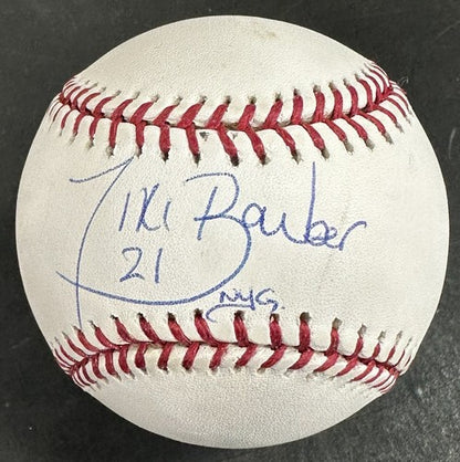Tiki Barber Signed Official MLB Baseball NY Giants NYG #21 Autograph Steiner COA