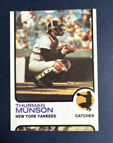 1973 TOPPS THURMAN MUNSON #142 Yankees Near Mint Nm Cut Error Dave Hamilton Rare