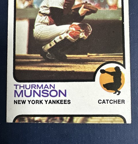 1973 TOPPS THURMAN MUNSON #142 Yankees Near Mint Nm Cut Error Dave Hamilton Rare