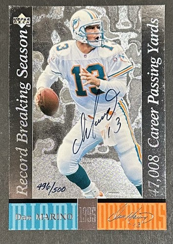 Dan Marino Signed 1995 Upper Deck Record Breaking Seasons LE Auto Dolphins UDA