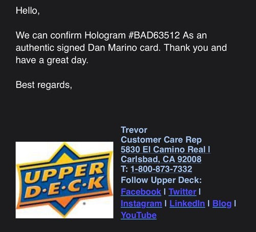 Dan Marino Signed 1995 Upper Deck Record Breaking Seasons LE Auto Dolphins UDA