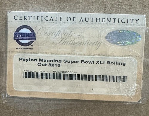 Peyton Manning Colts Signed 8x10 Framed Photo Super Bowl XLI Auto Steiner Coa