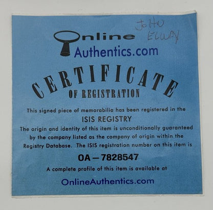 John Elway Signed Broncos Pro Line Authentic FS Helmet HOF 94 Auto Online COA