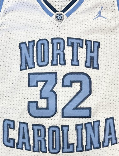 North Carolina Tar Heels Nike Jordan Authentic White Basketball Jersey #32 Lg +2
