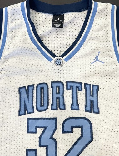 North Carolina Tar Heels Nike Jordan Authentic White Basketball Jersey #32 Lg +2