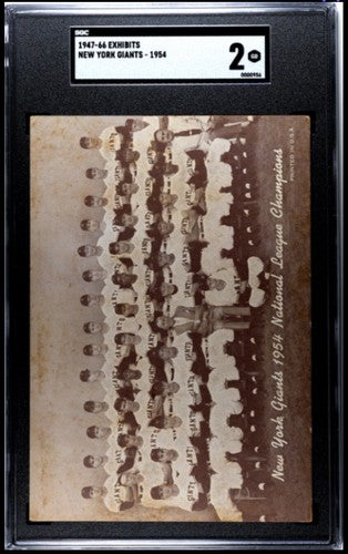 1947-66 Exhibits Card New York Giants 1954 SGC 2 NL Champions Willie Mays HOF