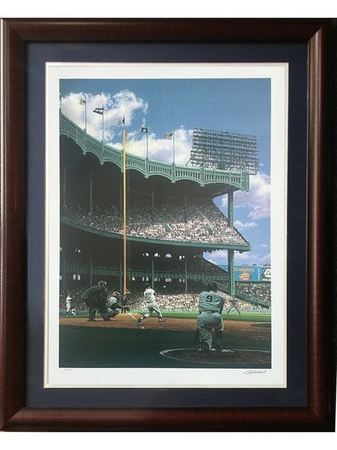 Mickey Mantle Roger Maris Yankee Stadium 18x24 Framed Purdom Signed Litho LE