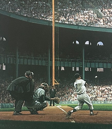 Mickey Mantle Roger Maris Yankee Stadium 18x24 Framed Purdom Signed Litho LE