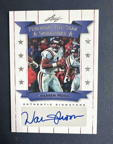 2012 Leaf Football All-Star Signatures Warren Moon Vikings Mint Auto Hof /10