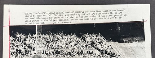 1973 World Series Game 6 NY Mets Tom Seaver 11x14 UPI Original Wire Photo Rare