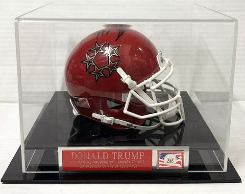 President Donald Trump Signed NJ Generals Usfl Mini Helmet Usa w/Case Auto JSA