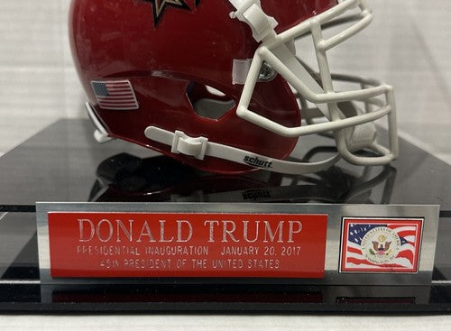 President Donald Trump Signed NJ Generals Usfl Mini Helmet Usa w/Case Auto JSA