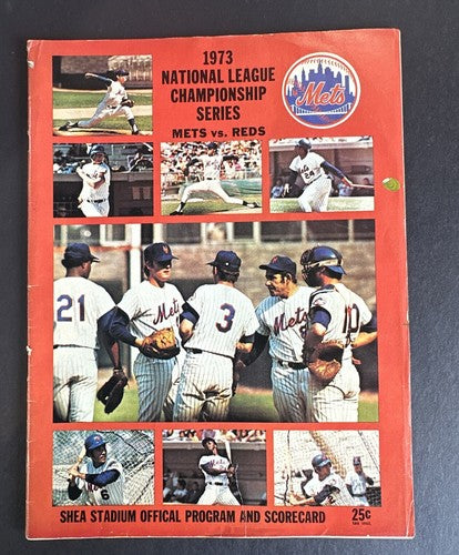 1973 NEW YORK METS vs CINCINNATI REDS NL PLAYOFF PROGRAM UNSCORED Rare