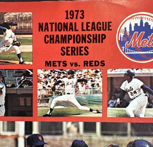 1973 NEW YORK METS vs CINCINNATI REDS NL PLAYOFF PROGRAM UNSCORED Rare