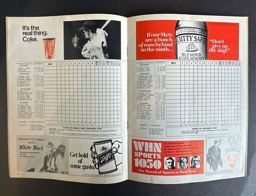 1973 NEW YORK METS vs CINCINNATI REDS NL PLAYOFF PROGRAM UNSCORED Rare