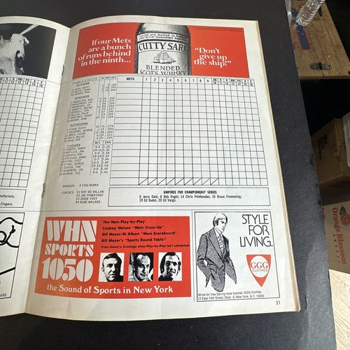 1973 NEW YORK METS vs CINCINNATI REDS NL PLAYOFF PROGRAM UNSCORED Rare