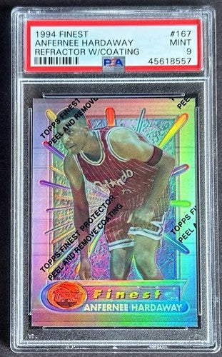 1994 Topps Finest #167 Anfernee Hardaway Refractor W/Coating PSA 9 Mint Magic