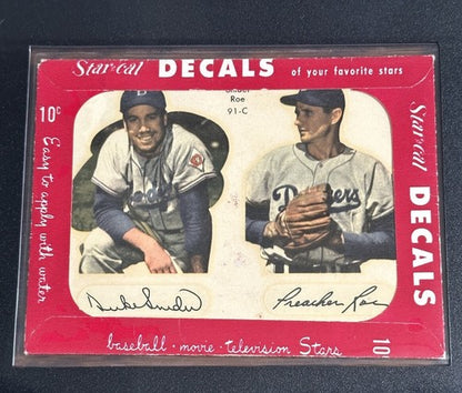 1952 Star-Cal Decals #91-C: Duke Snider & Preacher Roe In Envelope SGC Auth Nm