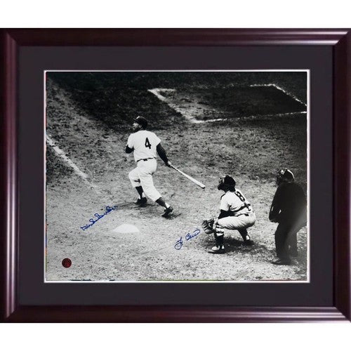 Yogi Berra Duke Snider Signed 16x20 Framed WS Photo Yankees Dodgers Auto COA