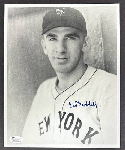 Carl Hubbell Signed 8x10 Photo New York Giants Rare Pre Stroke Autograph JSA HOF
