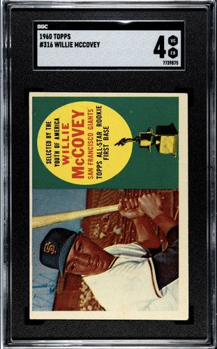 1960 Topps Willie McCovey #316 SGC 4 VG/EX SF Giants All Star Rookie Good Color