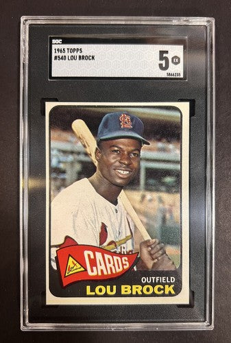 1965 Topps Lou Brock #540 SGC 5 EX HOF Cardinals Razor Sharp Great Color Beauty