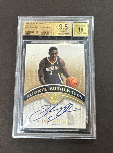 Shawne Williams 2006-07 SP AUTHENTIC AUTO GOLD RC # /25 BGS 9.5 GEM MINT 10 Auto