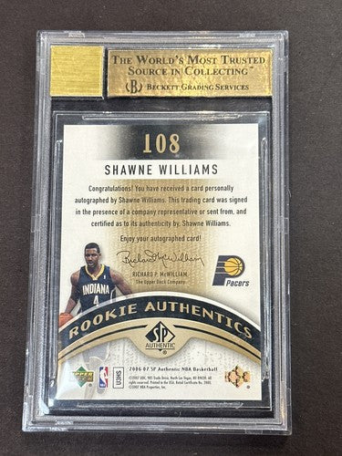 Shawne Williams 2006-07 SP AUTHENTIC AUTO GOLD RC # /25 BGS 9.5 GEM MINT 10 Auto