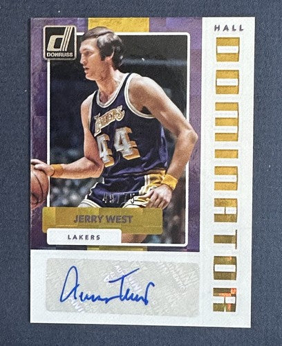 JERRY WEST SIGNED 2017 /18 DONRUSS HALL DOMINATOR Mint AUTO /75 LAKERS