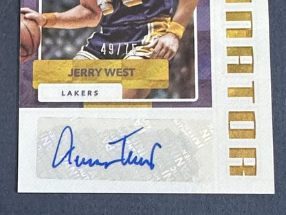 JERRY WEST SIGNED 2017 /18 DONRUSS HALL DOMINATOR Mint AUTO /75 LAKERS