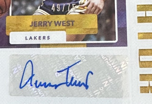 JERRY WEST SIGNED 2017 /18 DONRUSS HALL DOMINATOR Mint AUTO /75 LAKERS