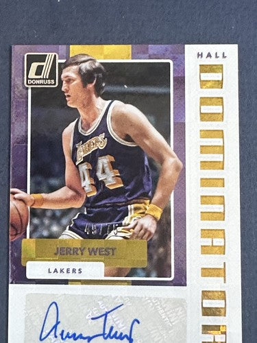 JERRY WEST SIGNED 2017 /18 DONRUSS HALL DOMINATOR Mint AUTO /75 LAKERS