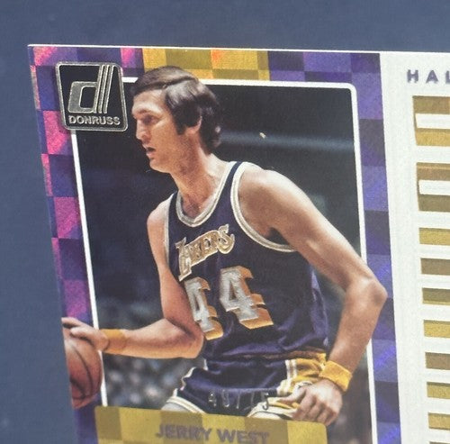 JERRY WEST SIGNED 2017 /18 DONRUSS HALL DOMINATOR Mint AUTO /75 LAKERS