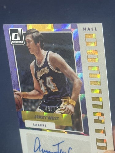 JERRY WEST SIGNED 2017 /18 DONRUSS HALL DOMINATOR Mint AUTO /75 LAKERS