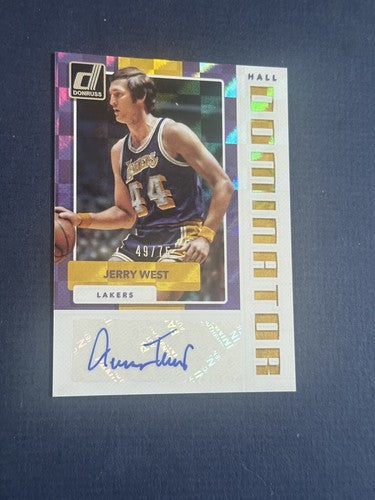 JERRY WEST SIGNED 2017 /18 DONRUSS HALL DOMINATOR Mint AUTO /75 LAKERS