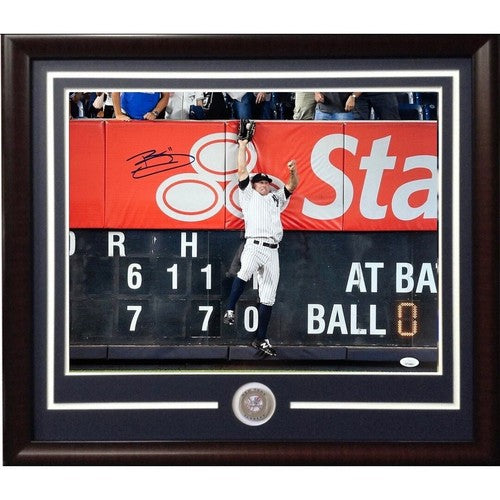 Brett Gardner Signed 16x20 Jumping Catch Photo Framed NY Yankees Autograph JSA