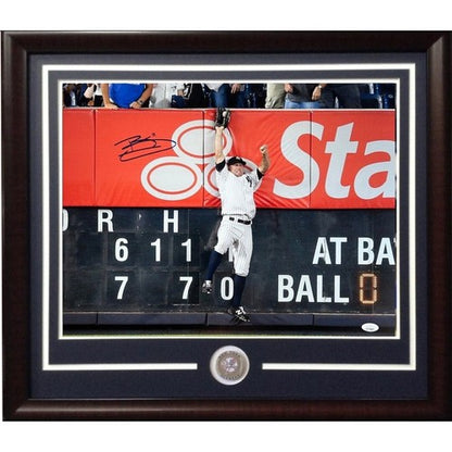 Brett Gardner Signed 16x20 Jumping Catch Photo Framed NY Yankees Autograph JSA