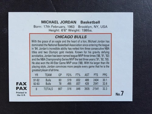 Fax Pax World Of Sport 40 Card Factory Set 10 Sets Michael Jordan Diego Maradona
