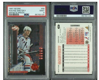1997 Pinnacle Score Wayne Gretzky Red Artist Proof #99 Rangers Psa 9 Mint Pop 4