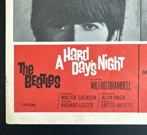The Beatles original 1964 "A Hard Day's Night' USA sheet music in ex condition