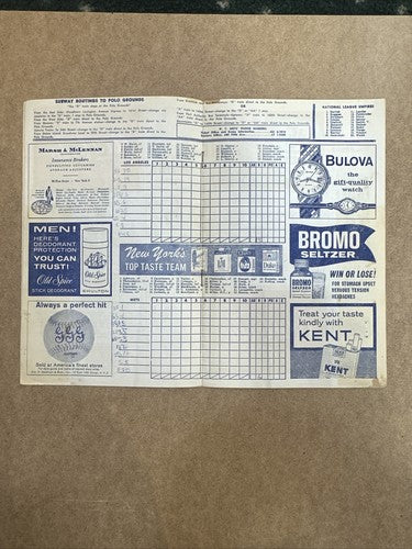 1962 Ny Mets Official Program & Ticket Stub August 26 Polo Grounds Vs Dodgers