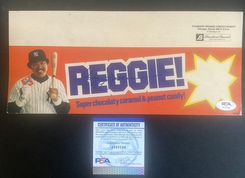 1978 Reggie Jackson Signed Reggie Bar Shelf Ad Original RARE Yankees  Auto Psa