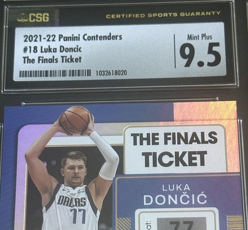 2021-22 Panini Contenders #18 Luka Doncic The Finals Ticket 1/49 1/1 Csg 9.5 MT