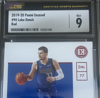 2019-20 Panini Encased Red #90 Luka Doncic Mavericks 17/25 Csg 9 MINT Graded